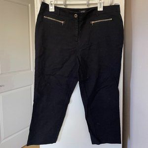 Jones NY Women's Black Cropped Stretch Pants size 14 Petite